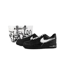 Nike Кроссовки Air Force 1 противоскользящие износостойкие низкие для скейтбординга унисекс черно-белые, цвет Black White cw2288-001(team619-麻绳毒液s-box) | black white