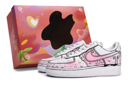Кроссовки Nike Air Force 1 износостойкие низкие для скейтбординга унисекс розовый белый черный - розовый белый черный, цвет Pink White Black cw2288-111(team80-男女粉心幻梦s-box) | pink white black