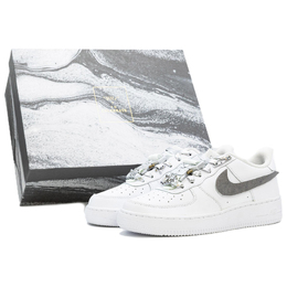 Nike Air Force 1 противоскользящие износостойкие низкие скейтбордские кроссовки мужские белые - White Snake Charm Box, цвет White Snake Charm Box cw2288-111(team335-灰魂礼盒) | white snake charm box