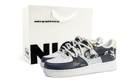 Кроссовки Nike Air Force 1 устойчивые к истиранию низкие для скейтбординга унисекс синий коричневый черный белый, сумка для покупок, цвет Black White, Shopping Bag cw2288-111（team1110-及时行乐-box） | black white, shopping bag
