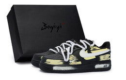 Nike Кроссовки Air Force 1 для скейтбординга унисекс низкие желто-черные, цвет Black Yellow cw2288-001(team80-男女款脊骨黄s-box) | black yellow