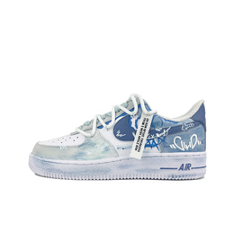 Кроссовки Nike Air Force 1 противоскользящие износостойкие низкие для скейтбординга унисекс Ether Blue, цвет Ether Blue cw2288-111(team619-浅蓝魔法) | ether blue