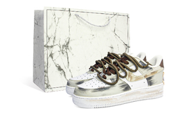 Кроссовки Nike Air Force 1 устойчивые к истиранию низкие скейтерские унисекс коричневые белые - белые коричневые, подарочная упаковка, цвет White Brown, Shopping Bag cw2288-111(team1110-哈林涂鸦s-box） | white brown, shopping bag