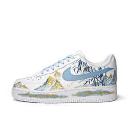 Nike Кроссовки Air Force 1 Orchid And Bamboo противоскользящие устойчивые к истиранию унисекс низкие скейтбордские золотисто-синие белые, цвет White cw2288-111（team1431-兰竹） | white