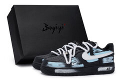 Nike Кроссовки Air Force 1 для скейтбординга унисекс низкие сине-черные, цвет Black Blue cw2288-001(team80-男女款脊骨蓝s-box) | black blue