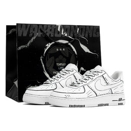 Nike Кроссовки Air Force 1 Kaleidoscope 07 Low Top Unisex черно-белые, цвет White cw2288-111(team113-二次元漫画box) | white