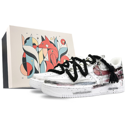 Кроссовки Nike Air Force 1 с усиленной защитой для скейтбординга, низкие, унисекс, бело-черно-красные, цвет Black White Red cw2288-111(team40-末日之心) | black white red