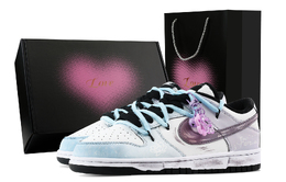Nike Dunk Purple Shimmer, Heart Box нескользящие устойчивые к истиранию низкие скейтборд кроссовки унисекс - фиолетовый синий, цвет Purple Blue dd1391-100(team529-紫汐斓语-爱心礼盒) | purple blue