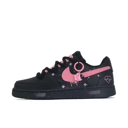Nike Кроссовки для скейтбординга Court Vision Low с повышенной износостойкостью, низкие, унисекс, розово-черные, цвет Black Pink dh2987-002（team1361-粉墨悸梦） | black pink