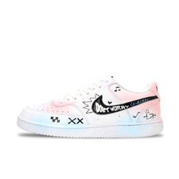 Nike Кроссовки Court Vision 2 унисекс низкие бело-розово-голубые розовые, цвет Pink dh2987-101(team1308-印花彩絮 ） | pink