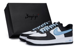 Nike Кроссовки Air Force 1 для скейтбординга унисекс низкие сине-черно-бело-голубые, цвет Black White Blue dv0788-001(team80-枕山栖谷蓝s-box) | black white blue