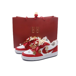 Nike Кроссовки Court Borough 2 Unisex низкие красно-белые, цвет Red White dv5456-131（team609-喜结良辰4.0礼袋） | red white
