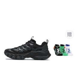 Fila TRUFFLE Абразивоустойчивые дышащие низкие кроссовки для бега мужские черно-серые - Черный/Черный Песчаный Серый (подарок в комплекте), цвет Black/Black Sand Gray (Gift Included) f12m521112fbb | black/black sand gray (gift included)