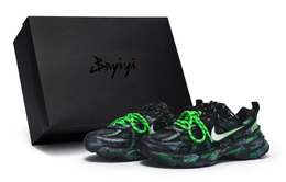 Nike V2K Run противоскользящие низкие кроссовки унисекс черно-зеленые, цвет Black Green fd0736-001(team80-女款绿影战士s-box) | black green
