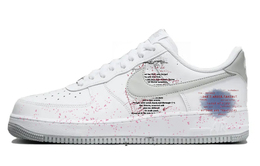 Nike Air Force 1 противоскользящие и износостойкие дышащие низкие скейтбордские кроссовки мужские бело-серые, цвет White Gray fj4146-100(team10-英文涂鸦) | white gray