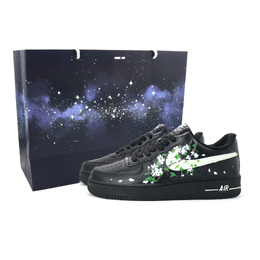 Кроссовки Nike Air Force 1 скейтерские мужские низкие черно-коричневые в черной сумке для покупок, цвет Black Shopping Bag fz0627-010（team1037-梨花香） | black shopping bag