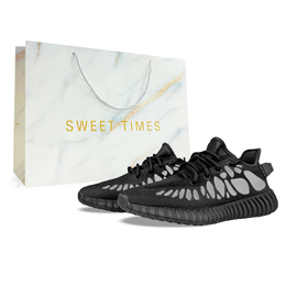 Adidas Yeezy Boost 350 V2 с амортизацией, износостойкие низкие кеды унисекс черно-серые, цвет Black Gray gx3791(team373-灰板岩ld) | black gray