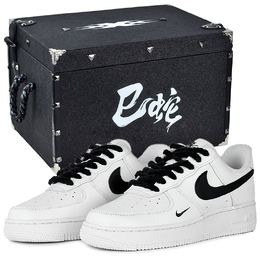 Кроссовки Nike Air Force 1 износостойкие и легкие низкие для скейтбординга унисекс черно-белые черно-белые подарочная коробка 2, цвет Black White-Gift Box 2 hf1058-133(team679-白影s-box) | black white-gift box 2