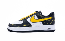Nike Найк Эйр Форс 1 Спарклинг Найт Антислип Устойчивые к износу низкие скейтборд кроссовки унисекс черный желтый, цвет Black Yellow dv0788-001（team240-璀璨之夜） | black yellow