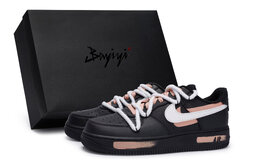 Кроссовки Nike Air Force 1 Low-Top Unisex черно-белые с розовой подошвой, цвет Black White Flesh Pink cw2288-001(team80-明月斜肉粉s-box) | black white flesh pink