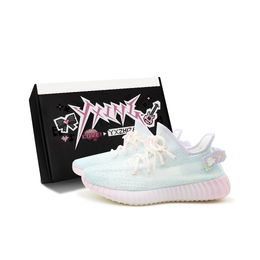 Adidas Yeezy Boost 350 V2 Ice Cream противоскользящие износостойкие низкие кеды унисекс сине-розовые ледяной синий розовый, цвет Ice Blue Pink hq6316(team186-夏日椰椰冰s-box) | ice blue pink