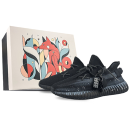 Adidas Yeezy Boost 350 V2 противоскользящие низкие кеды унисекс черно-серые, цвет Black hq4540(team40-雾霾灰) | black