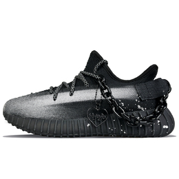 Adidas Изи Буст 350 V2 Износостойкие и легкие низкие кеды унисекс черно-белые, цвет Black White hq4540(team40-水泥森林) | black white