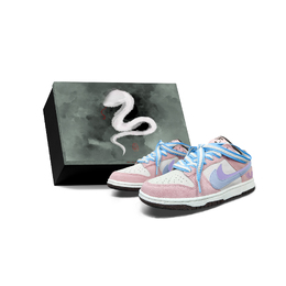 Nike Скользоустойчивые износостойкие низкие скейтерские кроссовки Dunk унисекс розовый синий фиолетовый - розовый, цвет Pink hv1799-161(team501前程巳锦-冰葡萄box) | pink