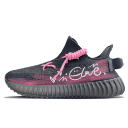 Adidas Yeezy Boost 350 V2 повседневные кроссовки унисекс низкие розовые/белые - черные, цвет Black hq4540(team76-粉色心情) | black