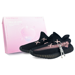 Adidas Изи Буст 350 В2 противоскользящие износостойкие низкие кеды унисекс черно-розовые, цвет Black Pink hq4540(team40-共享浪漫sbox) | black pink