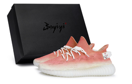 Adidas Yeezy Boost 350 V2 повседневные кроссовки унисекс низкие белые с оранжевым и красным, цвет White Orange Red hq6316(team80-男女同款莓你不行橘红s-box) | white orange red