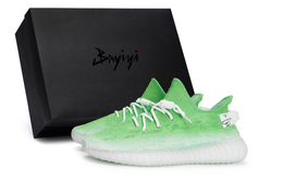 Adidas Изи Буст 350 В2 повседневные кроссовки унисекс низкие бело-зеленые белые, цвет Green White hq6316(team80-男女同款莓你不行绿s-box) | green white