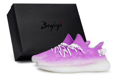 Adidas Yeezy Boost 350 V2 повседневные кроссовки унисекс низкие белые с фиолетовым, цвет Purple White hq6316(team80-男女同款莓你不行紫s-box) | purple white