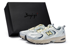 New Balance NB 530 нескользящие и дышащие низкие кроссовки для бега унисекс серо-серебристый бежевый, цвет Grayish Silver Beige mr530ka(team80-男女同款极昼米黄s-box) | grayish silver beige