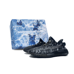 Adidas Изи Бост 350 В2 противоскользящие и износостойкие легкие низкие кеды унисекс черно-белые, цвет Black White (,) hq4540(team188-云起笔墨s-box) | black white (,)