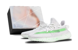 Adidas Yeezy Boost 350 V2 устойчивые к истиранию низкие кеды унисекс белый зеленый, цвет White Green (Box) hq6316(team372-碧玉星海s-box） | white green (box)