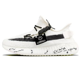 Adidas Изи Буст 350 В2 Лоу-топ Кэжуал Кроссовки Унисекс Белый Черный, цвет Black White hq6316(team373-朝圣黑白) | black white