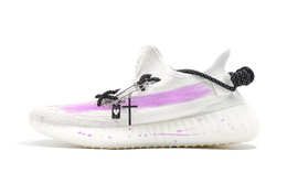 Adidas Yeezy Boost 350 V2 низкие повседневные кроссовки унисекс белые фиолетовые, цвет White Purple hq6316(team1271-紫椰子） | white purple