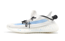 Adidas Изнашивающиеся низкие кеды Yeezy Boost 350 V2 повседневные унисекс бело-голубые, цвет White Blue hq6316(team1271-蓝椰子） | white blue