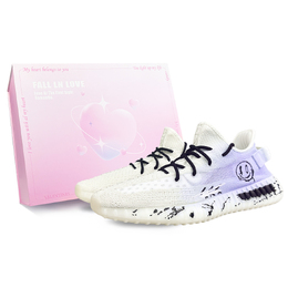 Adidas Yeezy Boost 350 V2 устойчивые к истиранию низкие кеды унисекс белые, цвет White hq6316(team401-黑紫笑脸box) | white