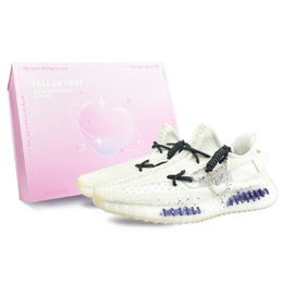 Adidas Изи Буст 350 В2 Абразивоустойчивые низкие кеды унисекс белый фиолетовый, цвет White Purple hq6316(team373-白日澄空box) | white purple