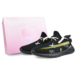 Adidas Yeezy Boost 350 V2 низкие повседневные кроссовки унисекс черные, цвет Black hq4540(team373-粉墨星光box) | black