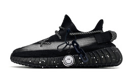 Adidas Yeezy Boost 350 V2 устойчивые к истиранию низкие кеды унисекс черные, цвет Black hq4540(team372-一条白笑脸） | black