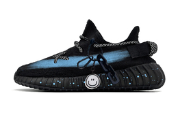 Adidas Yeezy Boost 350 V2 низкие повседневные кроссовки унисекс черные, цвет Black hq4540(team372-一条浅蓝笑脸） | black