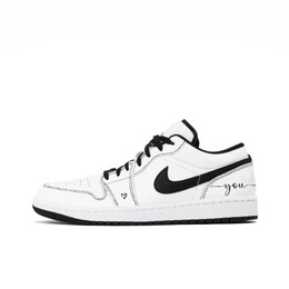 Баскетбольные кроссовки Air 1 Vintage Men Low-Top Black/White Jordan 553558-132（team384-you me a) | black/white