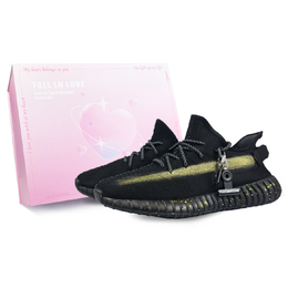 Adidas Yeezy Boost 350 V2 низкие повседневные кроссовки унисекс черные, цвет Black hq4540(team373-和平奏曲黄box) | black
