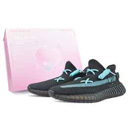 Adidas Yeezy Boost 350 V2 низкие повседневные кроссовки унисекс черно-синие, цвет Black hq4540(team373-蓝色星河box) | black