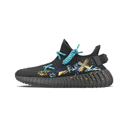 Adidas Yeezy Boost 350 V2 повседневные кроссовки унисекс низкие черно-синие с желтым, цвет Black Blue Yellow hq4540(team478-蓝雾迷途) | black blue yellow