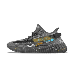 Adidas Изнашивающиеся Yeezy Boost 350 V2 низкие повседневные кроссовки унисекс черно-синие, цвет Black id4811(team373-嘻哈银河) | black