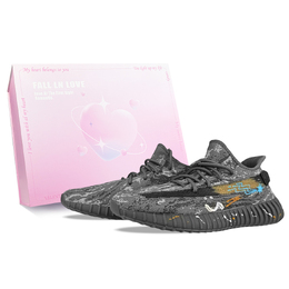 Adidas Изнашивающиеся повседневные кроссовки Yeezy Boost 350 V2 низкие унисекс черно-синие, цвет Black Blue id4811(team373-嘻哈银河box) | black blue